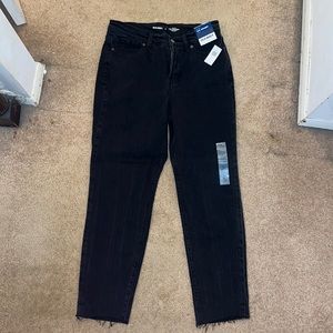 NWT black high waisted straight ankle jeans